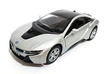 Kinsmart New 1:36 Display - Silver Color Bmw I8 Diecast Model Car
