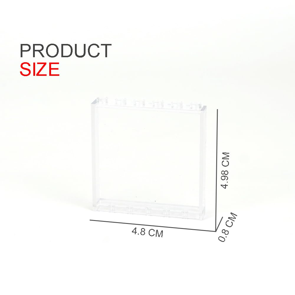Pasacho Clear Transparent Flat Plates Bricks, 24 Pieces, 1x6x5 Classic, ABS Material, Tansparent 1x6x5