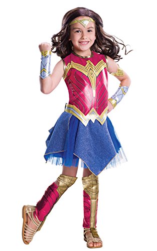 Rubies  244966 Batman V Superman Dawn Of Justice-Girls Deluxe Wonder Woman Costume- Red - Large