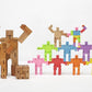 Areaware Cubebot Micro - Natural Beech & Cherry Wood Robot Figure, Model DWC4