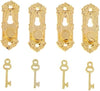 4 Set Gold 1/12 Miniature Door Knob Lock And Key Dollhouse Decoration Accessories