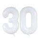 Goer Number 30 Balloons For 30Th Birthday Party Decorations,42 Inch Jumbo Foil Helium Balloons For 30Th Anniversary (White)
