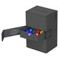 Ultimate Guard Flip 'N' Tray 160+, Deck Case For 160 Double-Sleeved Tcg Cards + Dice Tray, Grey/Grey, Independent Magnetic Closure & Microfiber Lining