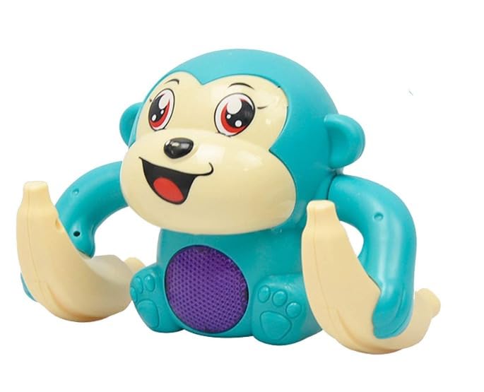 DHIYALIYA MART Dancing Monkey Musical Toy for Kids | Baby Spinning & Rolling Monkey Doll with Light & Sound | Interactive Musica