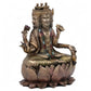 Ebros Supreme Cosmic Soul Hindu Deity Brahma Statue Brahman Four Faced Vedas Trinity Being Figurine Sitting On Lotus Throne Hinduism Deity Indian Mahadeva God