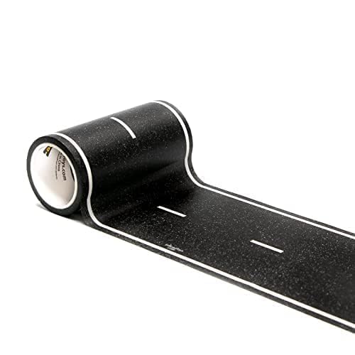Inroad Toys Playtape Road Tape For Toy Cars - Sticks To Flat Surfaces, No Residue; 30 Ft. X 4 In. Asphalt Road