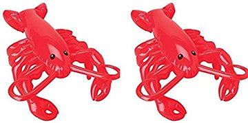 HAPPY DEALS Inflatable Lobsters 20 inch - 2 Pack Red Luau Party Decor