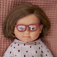 Miniland Doll 15'' Caucasian Girl With Down Syndrome With Glasses (Polybag) - Made In Spain, Anatomically Correct, Quality, Toty