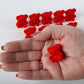 Factory Direct Craft Package Of 24 Sitting Flocked Red Miniature Teddy Bears - Tiny Bear Shaped Figurines (Size: 1 Inch)