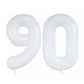 Goer Number 90 Balloons For 90Th Birthday Party Decorations,42 Inch Jumbo Foil Helium Balloons For 90Th Anniversary (White)