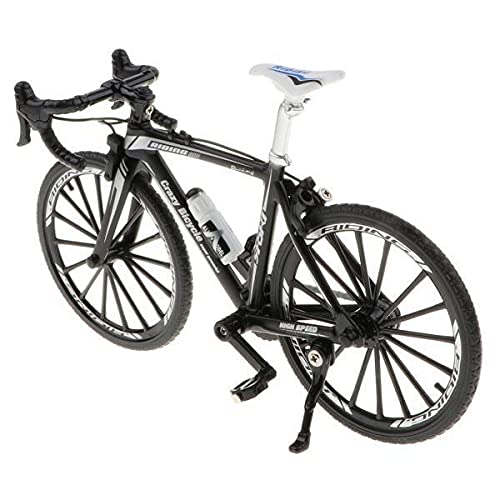ATORSE 2xSimulation Handmade Alloy Bicycle Model Toy Desktop Collectibles Kids Black