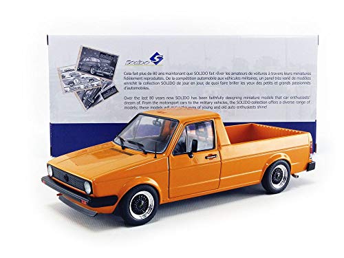 1982 Volkswagen Caddy MKI Pickup Truck Custom Orange 1/18 Diecast Model Car by Solido