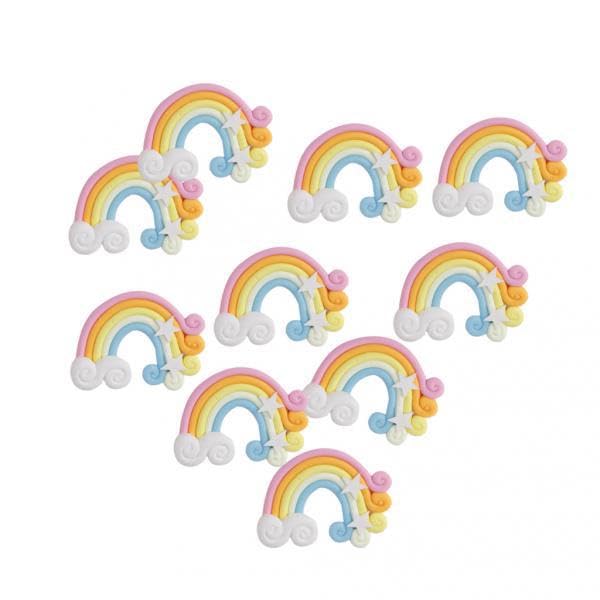 Trendynest 10X Rainbow Star Clouds Polymer Clay Scrapbooking Craft Diy | MultiPurpose Craft Supplies | Crafting Pieces | Ons