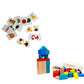 DBeb Build & Puzz Playtime Set  Paper Vehicles, Fruit & Veg Puzzles + 48 Wooden Blocks | EcoFriendly Montessori Toys For Toddl