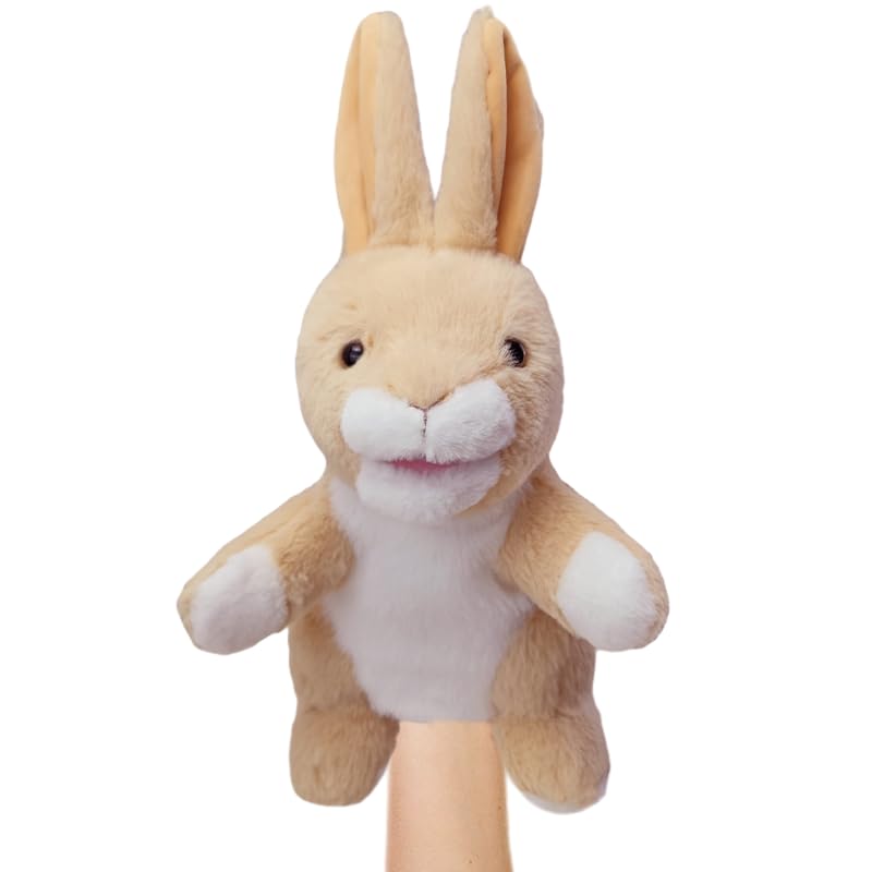Okegztoa Bunny Hand Puppets Bunny Plush Puppets,9 Realistic Bunny Stuffed Animal Puppets for Kids Bunny Puppet for Adults with M