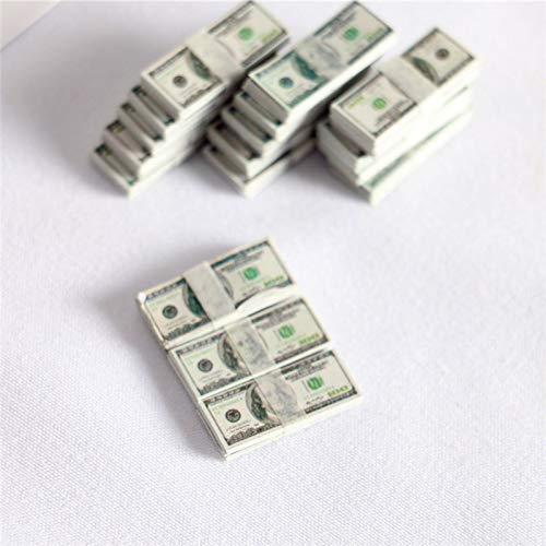 1:12 Dollhouse Miniature Scene Model Mini 150 Pieces Dollar Bills Set (Multicolored)