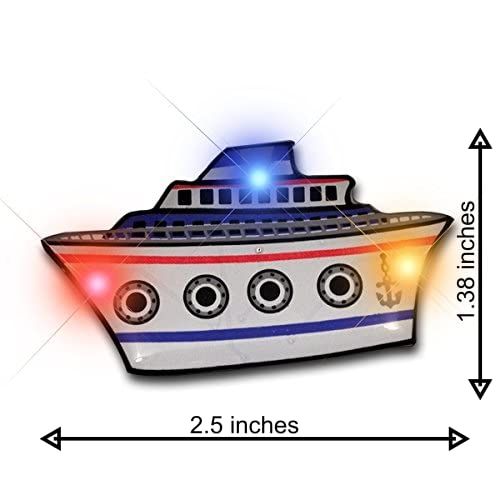 'Seafaring Light Show'' Led Cruise Ship Lapel Pin Flashing Body Light