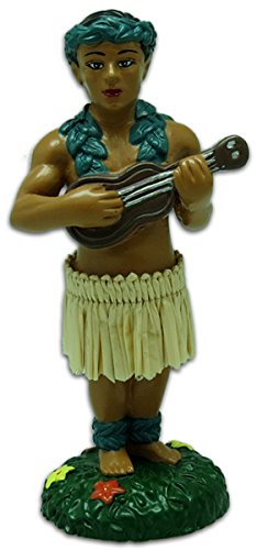 Hawaiian Hula Boy With Ukulele Miniature Dashboard Doll