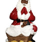 Ebony Treasures African American Santa Worships Jesus