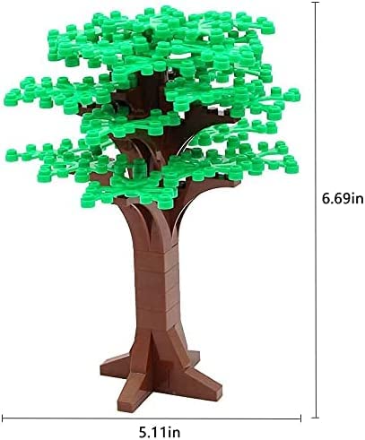 4Pcs Large Trees City Building Block Compatible With Major Brand - Classic Bricks Pieces And Parts Toy Set 6.7Inch Height Botanical Forest Garden Plant Accessories