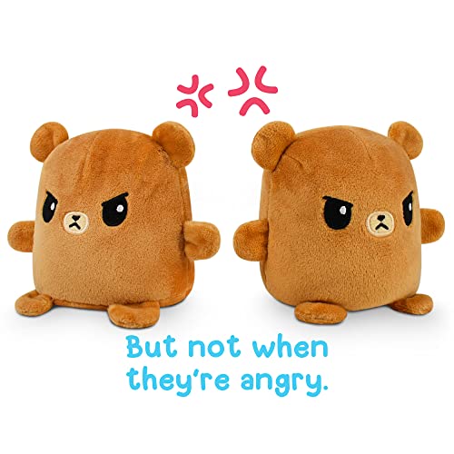 Teeturtle - Plushmates - Magnetic Reversible Plushies That Hold Hands When Happy - Brown Bear - Huggable And Soft Sensory Fidget