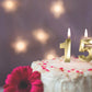 Qj-solar Gold Birthday Candles Set, Number 15 Cake Topper for 15th & 51st Birthday Party Decorations, Synthetic Wax Material