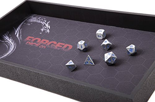 Forged Dice Co. Dice Tray 14 - Double Sided and Removable Neoprene Rolling Dice Mat - for Any Dice or Board Game, Tabletop RPGs