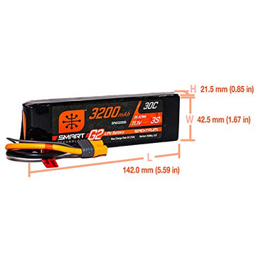 Spektrum 11.1V 3200mAh 3S 30C Smart LiPo G2: IC3, SPMX323S30