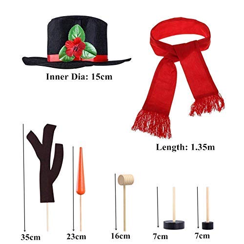 Colovis 16Pcs Snowman Decorating Kit, Snowman Making Kit Snow Toys for Winter Outdoor Party Christmas Holiday Decoration(2 Pack)