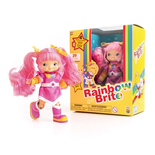 Rainbow Brite 5.5-Inch Tickled Pink Poseable Fashion Doll With 4 Surprise Reveal Accessories