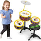 Morges Playing Beats Musical Drum Set Toy With 3 Drum 2 Sticks And Chair For Kids Boys And Girls