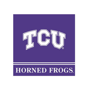 TCU Horned Frogs Luncheon Napkins - Officially Licensed - 12 7/8 x 12 7/8-2-Ply Thick Napkins with University Logo, 16 Pack by W