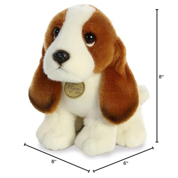 Aurora® Adorable Miyoni® Tots Basset Hound Pup Stuffed Animal - Lifelike Detail - Cherished Companionship - Brown 11 Inches