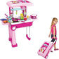 Little Chef 2 in 1 Kitchen Play Set, Pretend Play Luggage Kitchen Kit for Kids with Suitcase Trolley Carrycase with Sound  Ligh