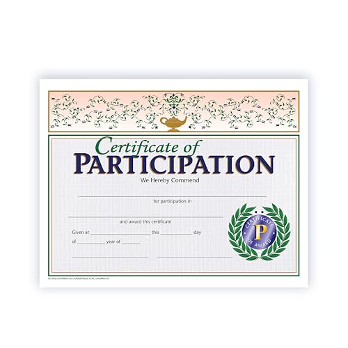 Hayes Participation Certificate, 8-1/2 X 11 in, Paper, Pack of 30