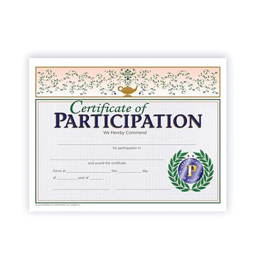 Hayes Participation Certificate, 8-1/2 X 11 in, Paper, Pack of 30