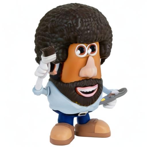 Super Impulse Poptaters Miniature Figurine - Bob Ross, Clear Plastic, Model 5402