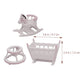 1 Set Children'S Room Furniture Mini Cradle Wooden Dollhouse Furniture Wooden Mini Nursery Cradle Miniature Rocking Horse Chair