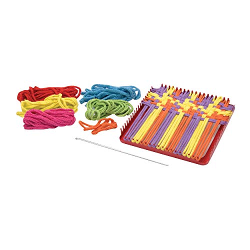 Schylling Metal Pot Holder Loom Kit - Classic Durable Weaving Frame to Make Pot Holders - Includes Loom, Hook, Instructions, and
