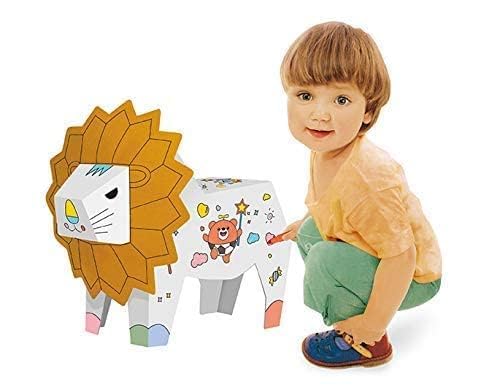 Crackles Diy 3D Paper Cardboard Folding Coloring Craft Animals SeriesElephant
