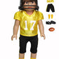 Yellow and Black Football Outfit 6pc for 18-Inch Dolls | enhanced Quality & Trendy Design | Dolls Clothes