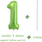 Tellpet Birthday Number Balloons, Number 1 Balloon, Green Foil Mylar Balloons, 40 Inch