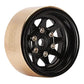 INJORA 1.0 Beadlock Wheel with Brass Ring Negative Offset -3.78mm 1.0'' Wheels for TRX4M Axial SCX24 1/18 1/24 Upgrade (Black)