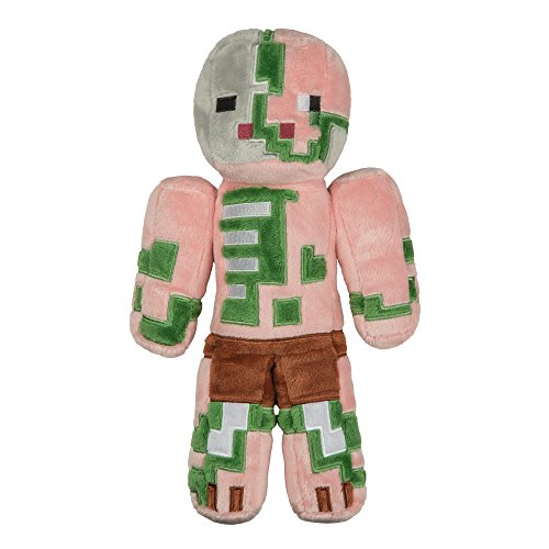 JINX Minecraft Zombie Pigman Plush Toy, 12" Multi-Colored Polyester with Display Box, Model 5957