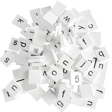 TRENDIVIBE 4x100 Pieces Wooden Puzzle Tiles Craft Alphabet Mixed Lowercase Cube Blocks