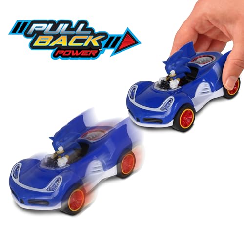 NKOK Sonic The Hedgehog All-Stars Racing Transformed Pull Back Racer - Sonic; No Batteries Required; Pull Back, Let go, and Watc