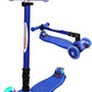 Chromewheels Scooters For Kids, Deluxe Kick Scooter Foldable 4 Adjustable Height 132Lbs Weight Limit 3 Wheel, Lean To Steer Led Light Up Wheels, Best Gifts For Girls Boys Age 3-12 Year Old, Blue