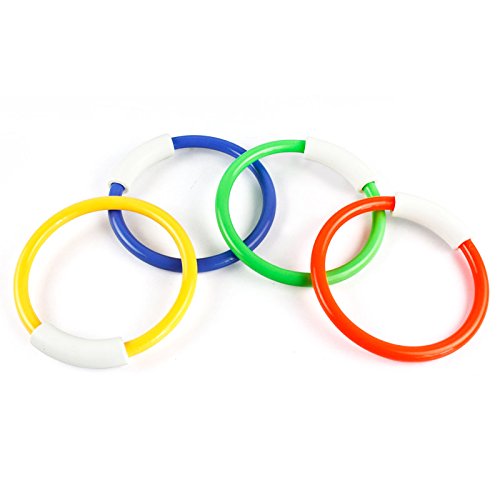 Carykon 8 Pcs Dive Rings Underwater Swimming Pool Toy Rings-5 1/2 Inch Diameter