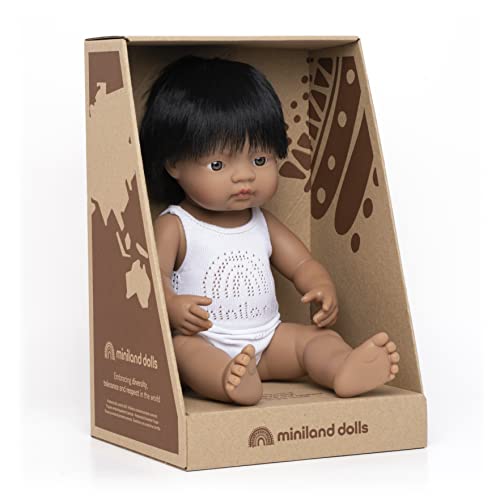 Miniland Doll 15'' Hispanic Boy (Box) - Made In Spain, Anatomically Correct, Quality, Inclusion