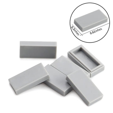 Light Bluish Gray 1×2 Tile ×700 Parts And Pieces Flat Moc Bricks, Bulk Building Blocks For Smooth Surface Wall Floor, Toy Accessories Compatible With Major Brands